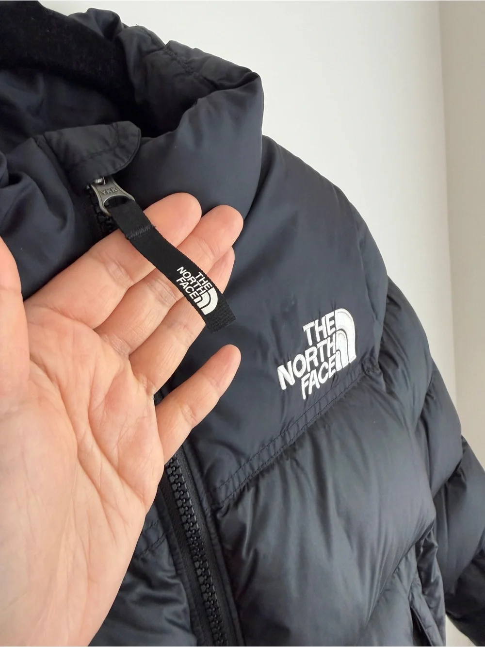 Kids The North Face Retro Nuptse 700 Black Puffer Jacket - Large